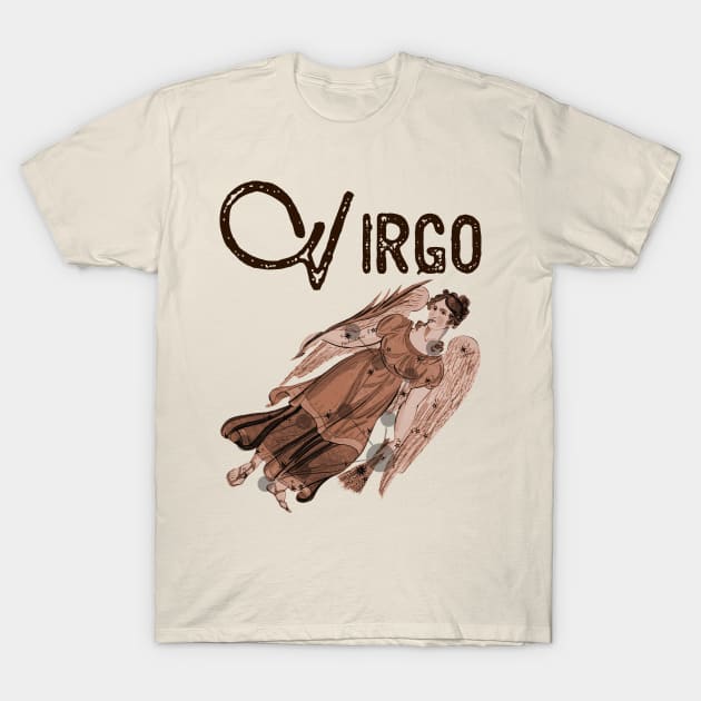 Virgo ))(( Astrological Sign Zodiac Constellation Design T-Shirt by darklordpug